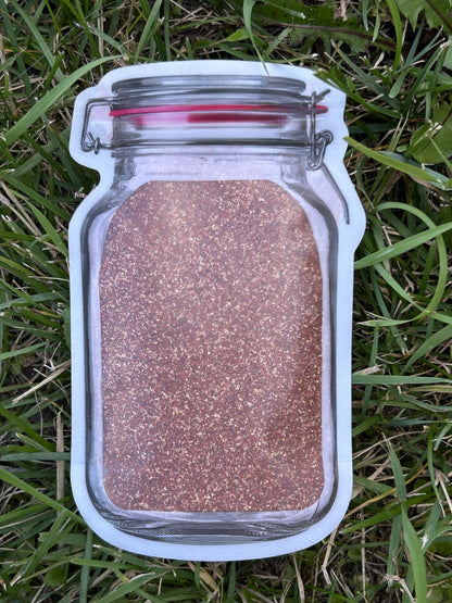 Maas BBQ Austin Powers Texas BBQ spice blend shown in unique re-sealable mason jar pouches and traditional kraft bags. A professional Texas AP rub for brisket, ribs, and gourmet snacks.