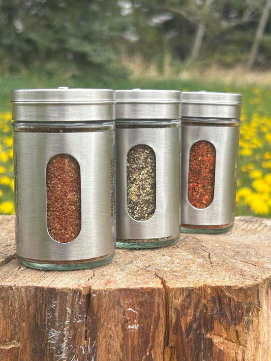 Premium Glass Spice Shakers With Rubs & Gourmet Seasonings