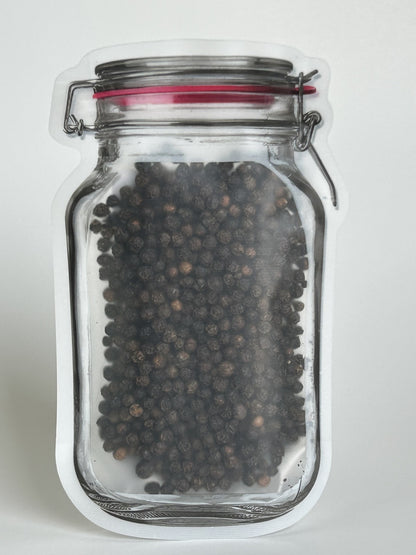 Maas BBQ High Altitude Smoked Black Peppercorns, a premium Mason Jar Pouch of smoked black pepper grains made in Alberta, Canada, ideal for chefs and foodies seeking unique flavors in BBQ, cooking, and gourmet gifts; perfect for seasoning meats, sauces, and high‑end culinary dishes with executive‑quality smoked black pepper.