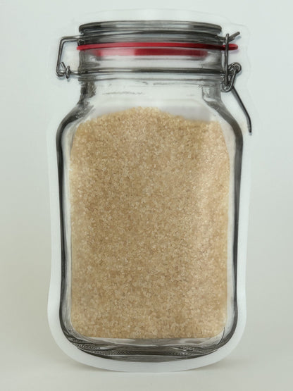 A unique mason jar‑shaped pouch of Maas BBQ Premium Smoked Sugar, showcasing fine light brown sugar granules against a white background. This gourmet, unique smoked sugar is made in Alberta, Canada, perfect for adding distinctive smoky‑sweet flavor to foodie cooking, BBQ recipes, and desserts. It's a great gift for chefs and home cooks. Maas BBQ Premium Smoked Sugar – Canada’s Favorite Unique Gourmet Sweetener for Foodies, Chefs & BBQ | Made in Alberta Canada, Perfect for Cooking & Gifts