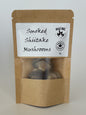 An 8g kraft pouch of Maas BBQ Smoked Shiitake Mushrooms, featuring the "Made in Canada" logo. These high‑end, unique gourmet smoked shiitake mushrooms, crafted in Alberta, Canada, are perfect for chefs and foodies to infuse dishes with rich, smoky umami flavors, and make an excellent gift for culinary enthusiasts. Maas BBQ Smoked Shiitake Mushrooms (8g) – Unique Gourmet Flavor from Alberta, Canada | High‑End Ingredient for Chefs, Foodies & Unique Gifts