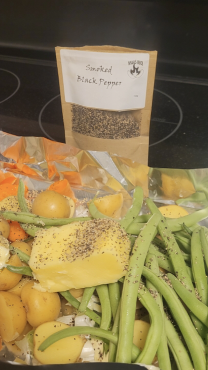Maas BBQ smoked black pepper gives dishes a unique outdoor flavor. 